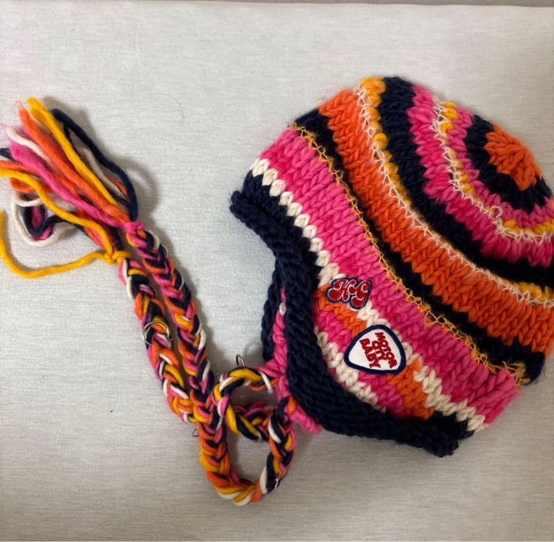 MOTOR CITY BABY 手編みボーダーニットキャップ