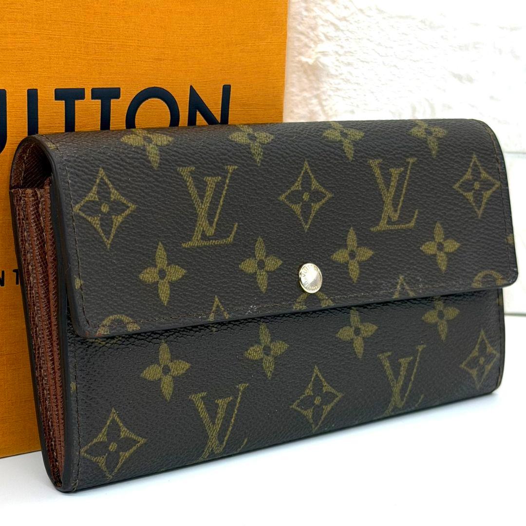 良品. ルイヴィトン モノグラム ポルトフォイユ サラ 財布 茶色 10カード