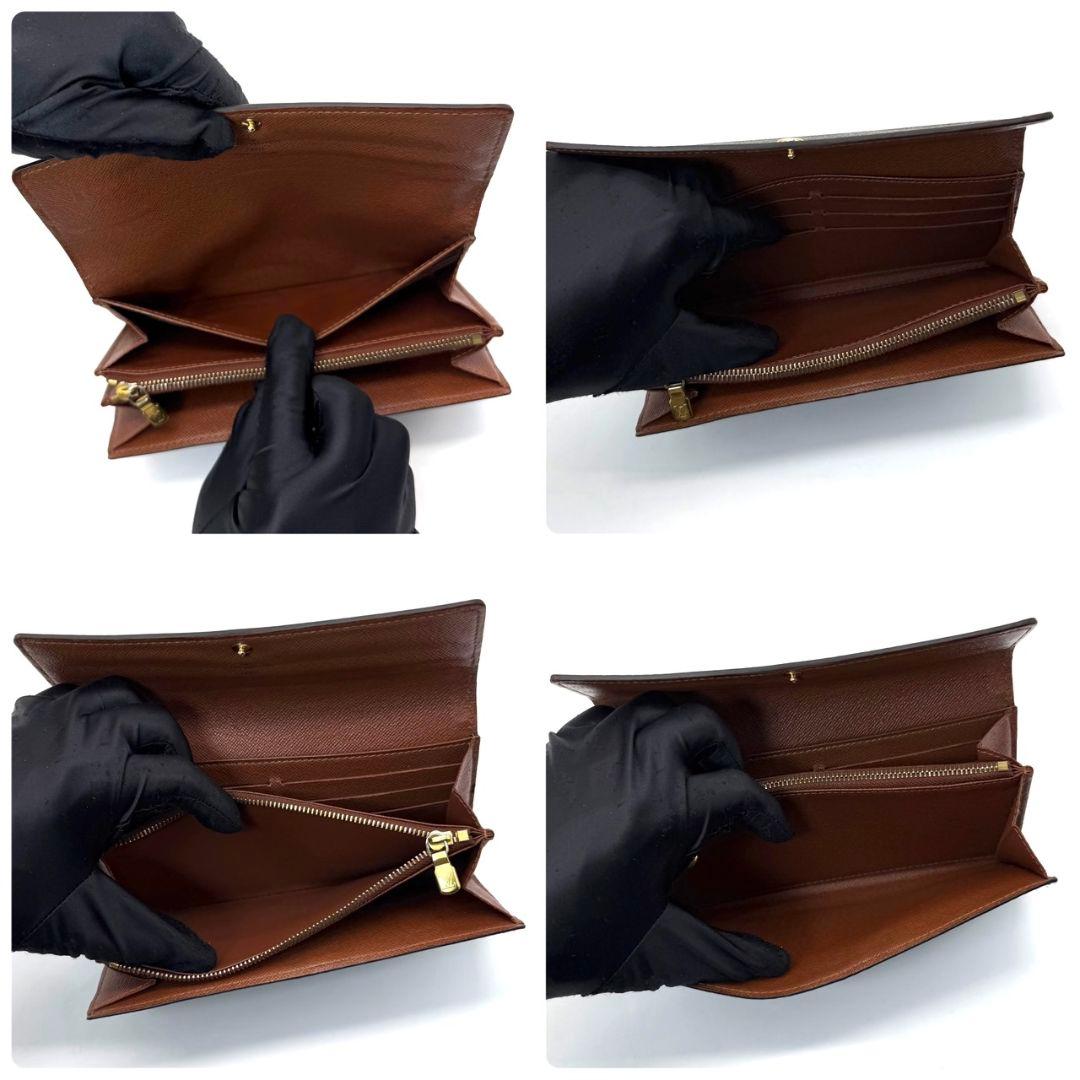 良品. ルイヴィトン モノグラム ポルトフォイユ サラ 財布 茶色 10カード