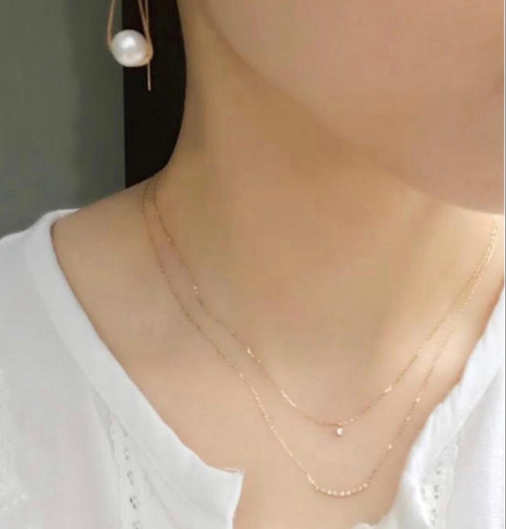 agete K18ダイヤネックレス、ブレスレットセット