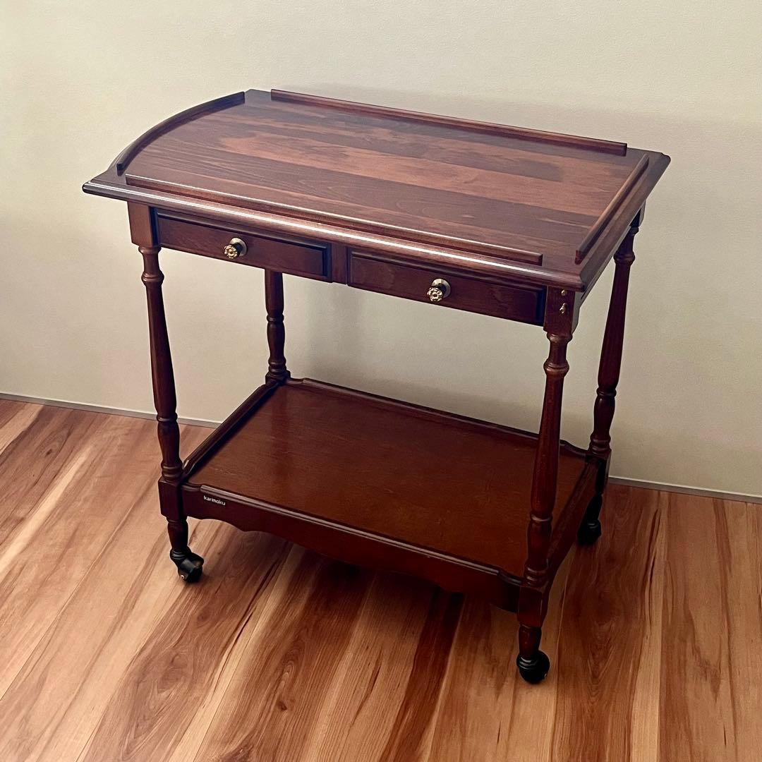 カリモク家具 アンティーク キッチンワゴン 引き出し付