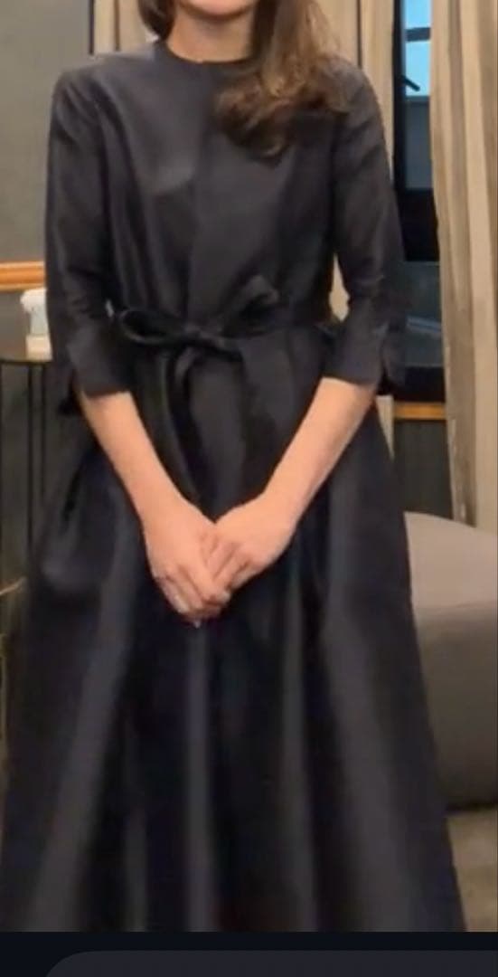 KEISUZUKI UNIユニ ミカドシルク ネイビーワンピース9号