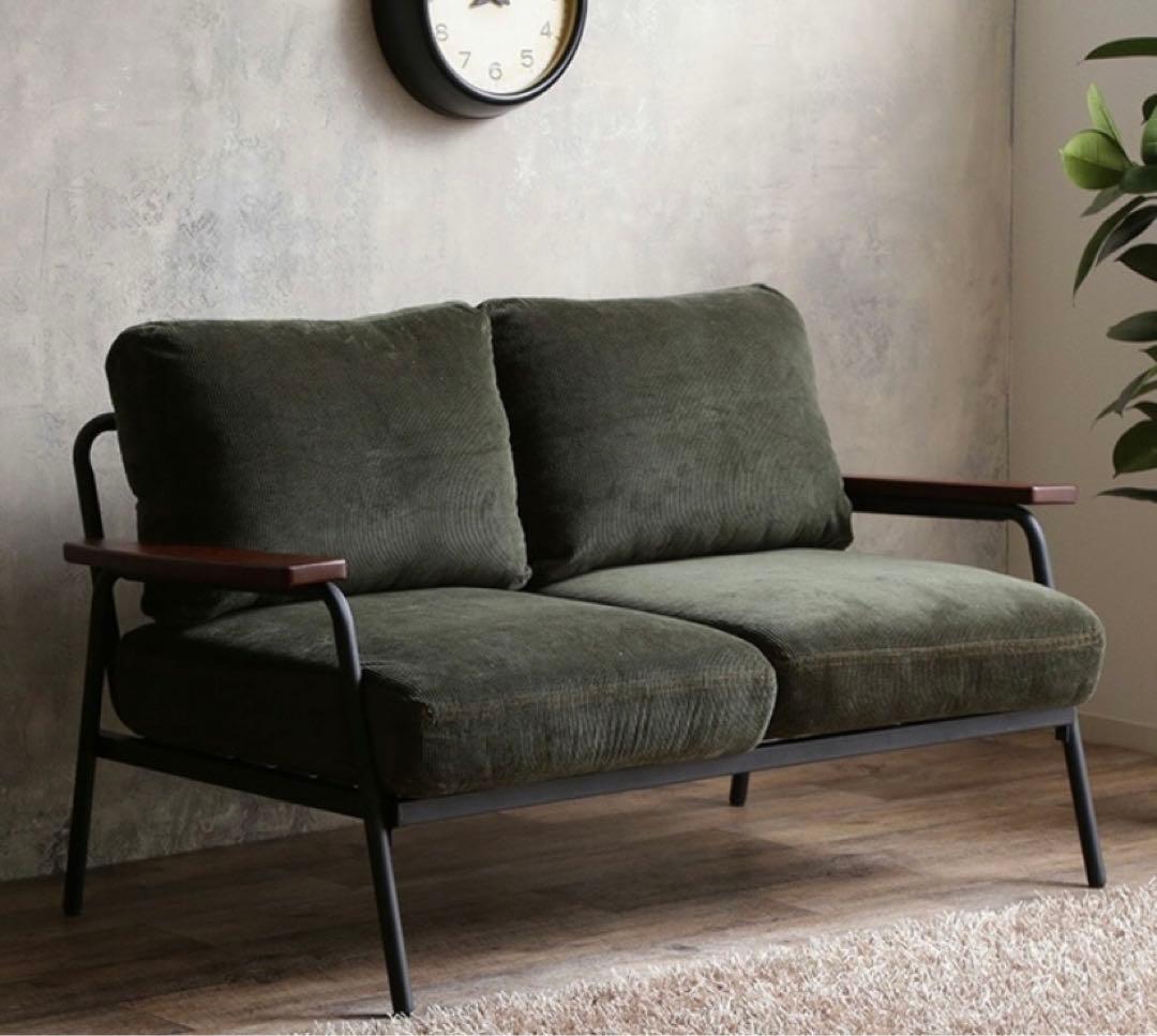 【うさぎ】コーデュロイ 2人掛けソファ