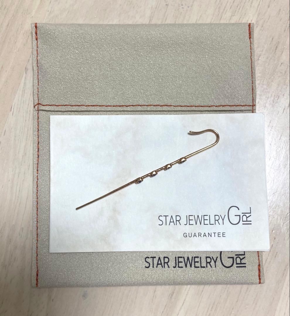 STAR JEWELRY GIRL K10ゴールド ラインピアス　オニキス