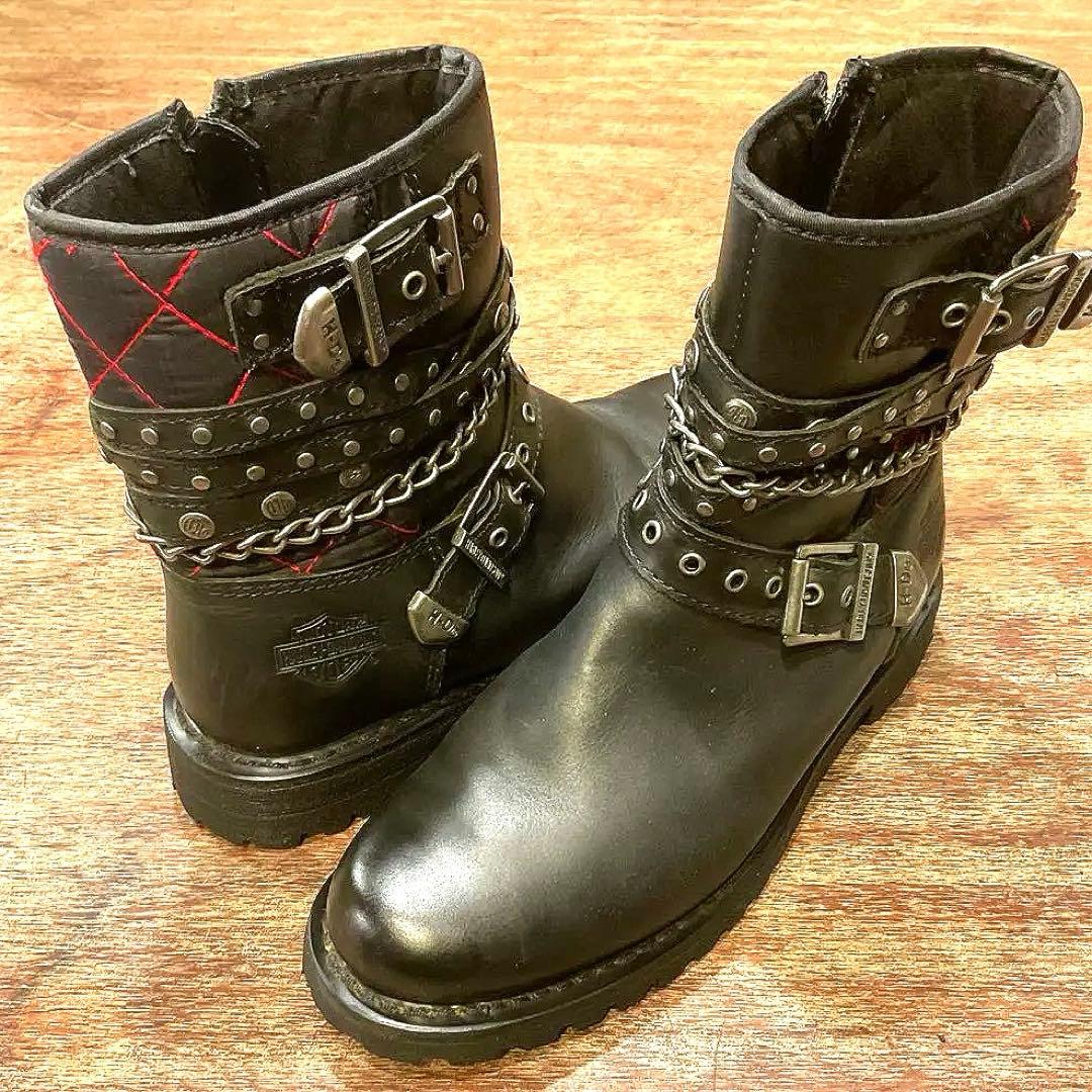 美品！ハーレーダビッドソン 87043 ショートブーツ チェーン23.5cm