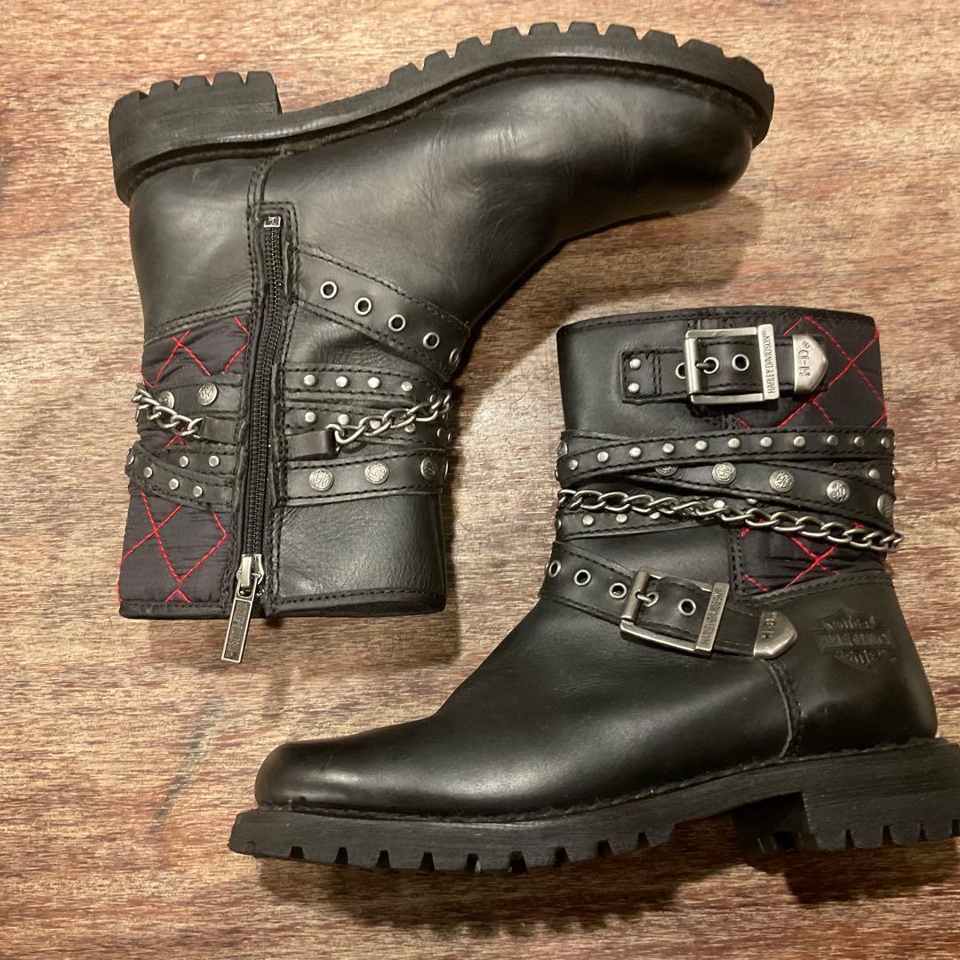 美品！ハーレーダビッドソン 87043 ショートブーツ チェーン23.5cm