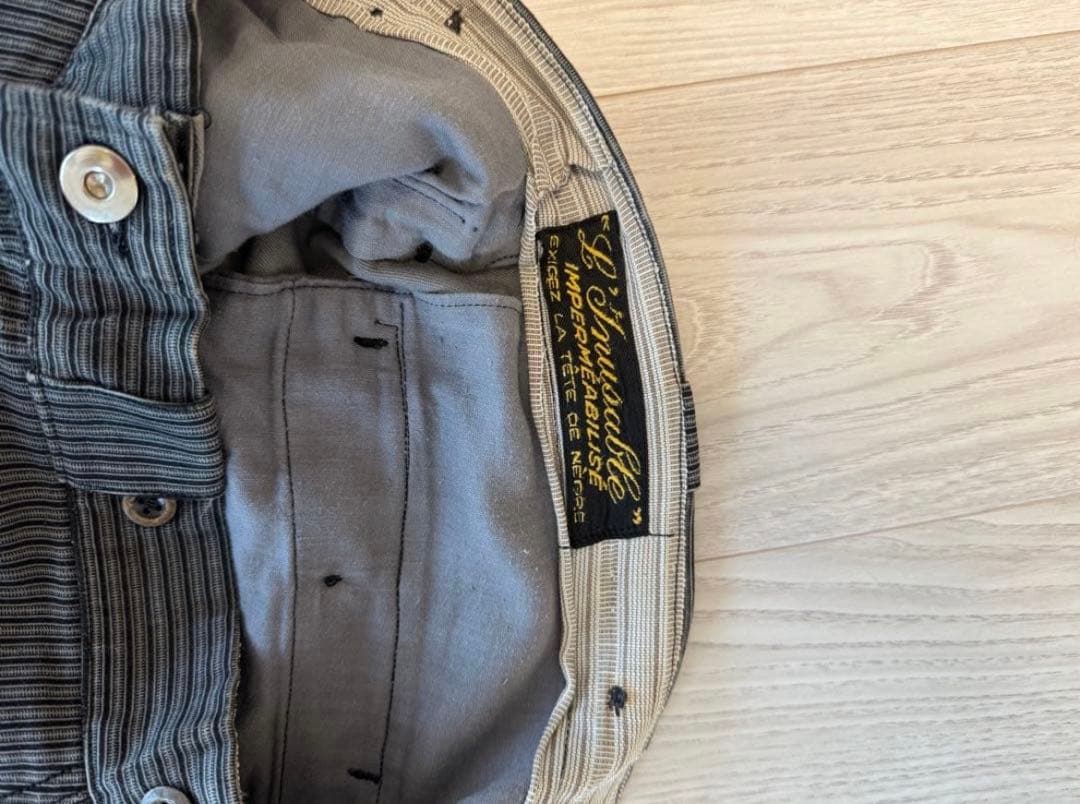 40s 50s ユーロ フレンチ ワークパンツ ストライプ グレー トラウザー