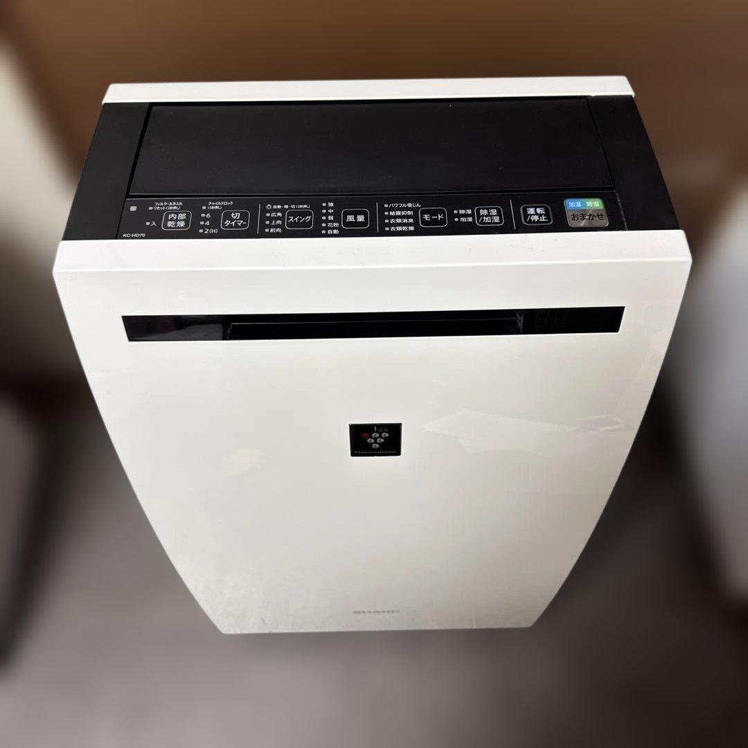 美品　SHARP KC-HD70 除加湿空気清浄機 ホワイト