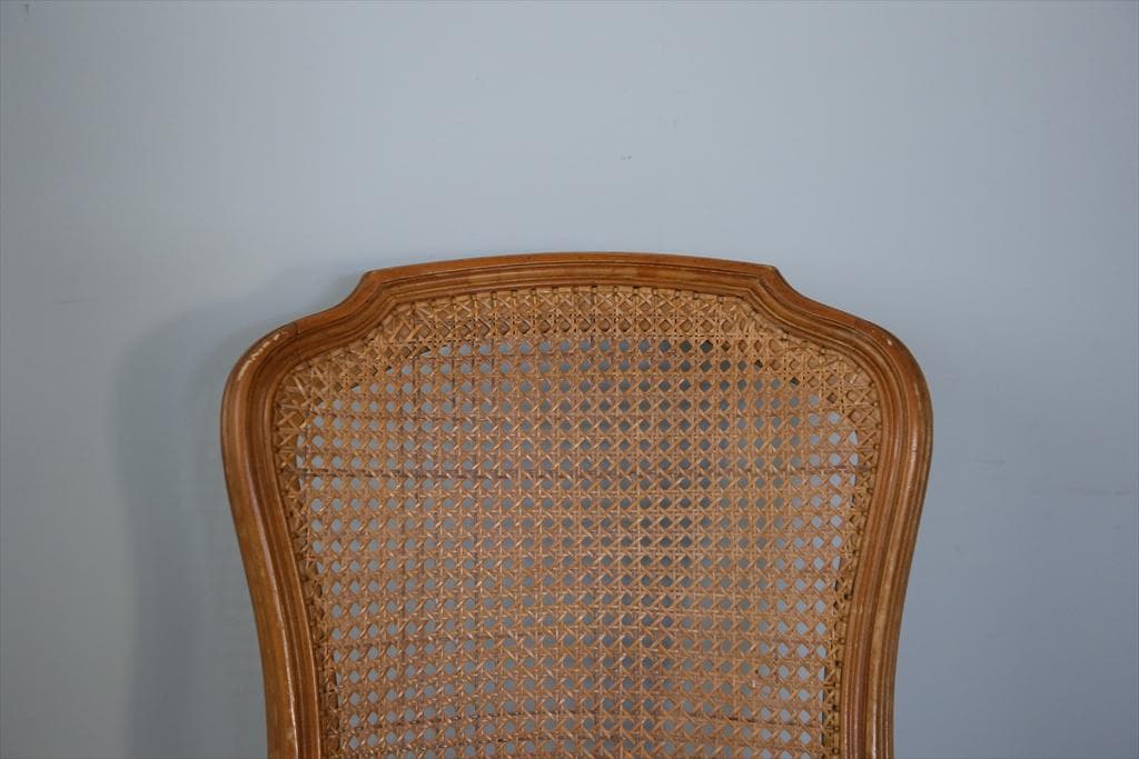 フランスアンティーク猫脚ダイニングチェア/椅子イス/籐ラタン(90-190-3)