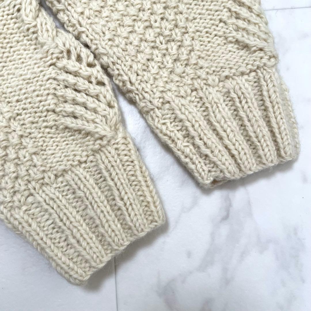 極美品 シールームリン NPL ハンドニット シェルケーブルフラワーカーディガン