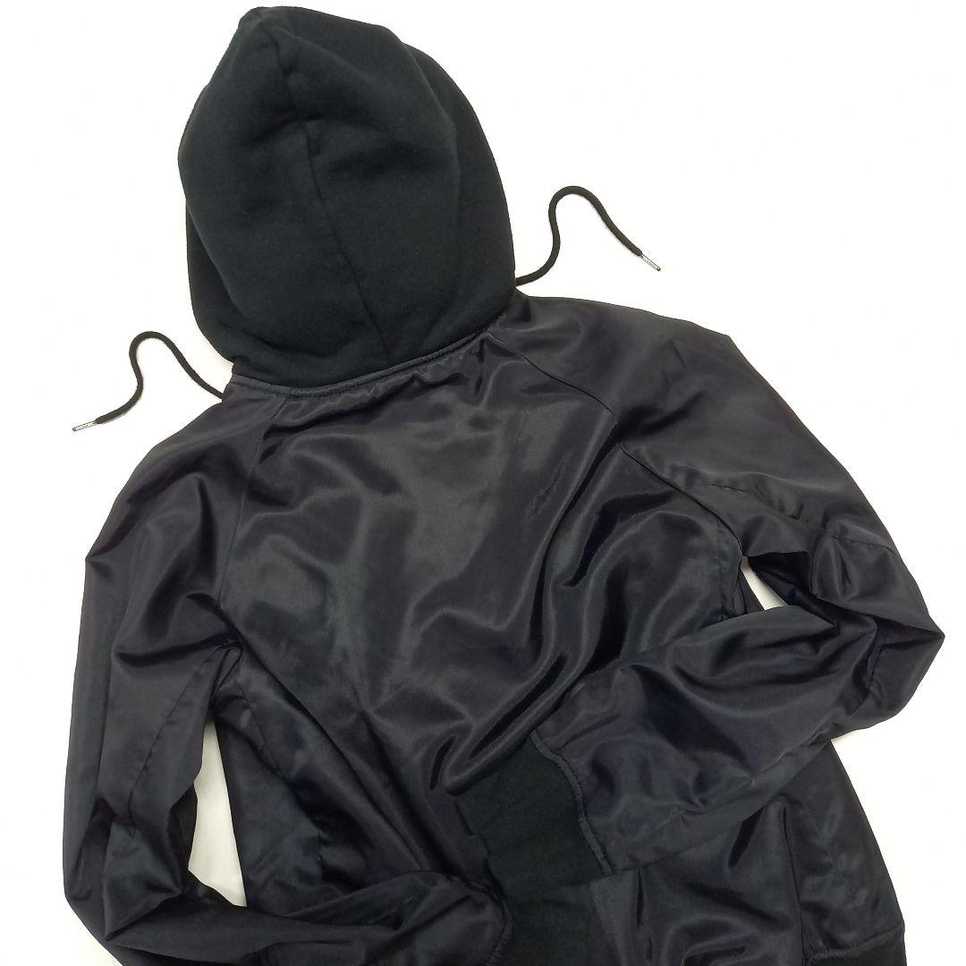 ヒステリックグラマー ワッペンガール フーデット ナイロン ジャケット 黒