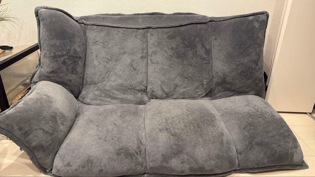 LOWYA [幅116～] 2人掛け 肉厚フロアソファ リクライニング