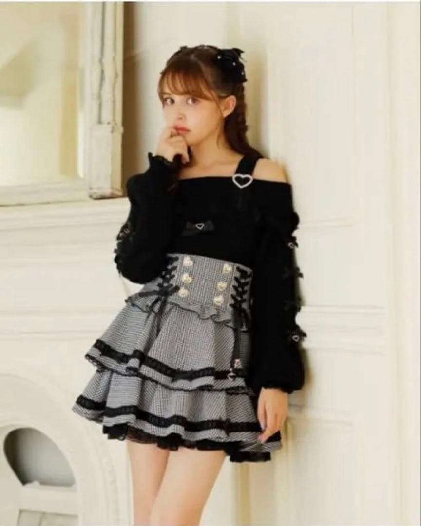 aiさん！LIZLISA サスペンダー付きスカパンスカート ギンガムチェック