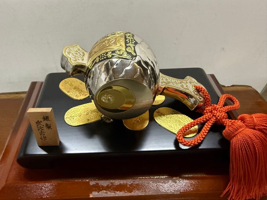 銀製 小槌 小判 武比古作 縁起物　風水