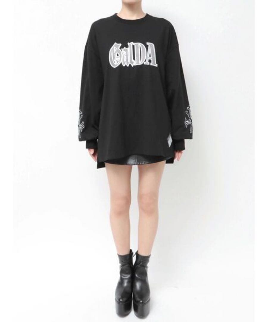 GYDA×GALFY original cross long Tシャツ コラボ黒