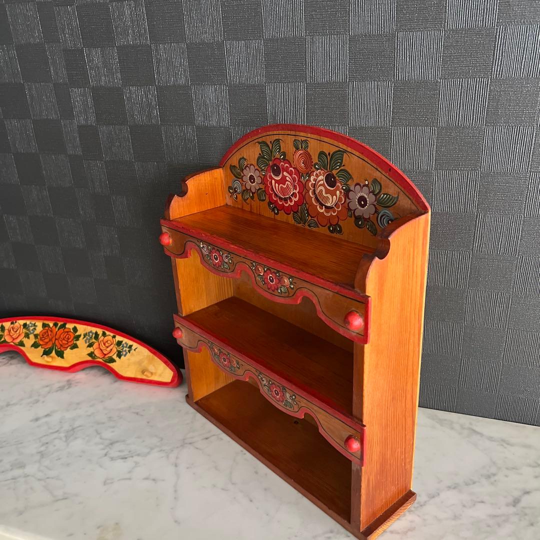 レア　ロシア製　ハンドメイド　棚＆ハンガー　ドールハウス　スパイスラック