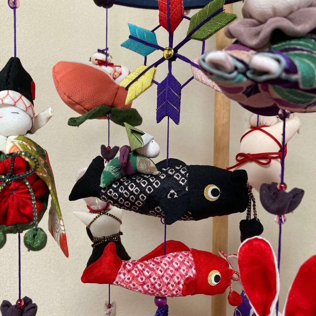 528 ごろちゃん　男の子とうさぎの吊るし飾り　吊るし雛