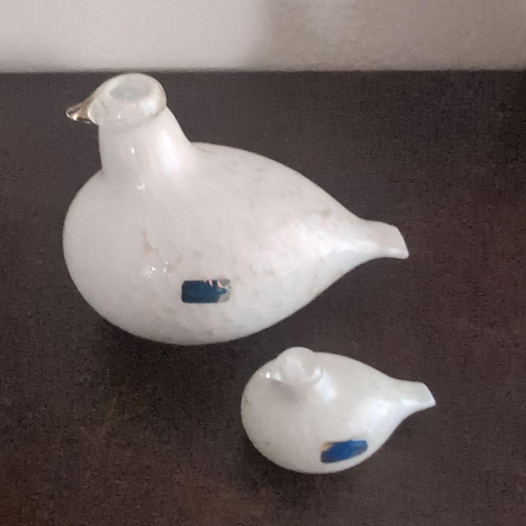 ヌータヤルヴィ　バード　アートガラス　置物　フィンランド　北欧ヴィンテージ　2個