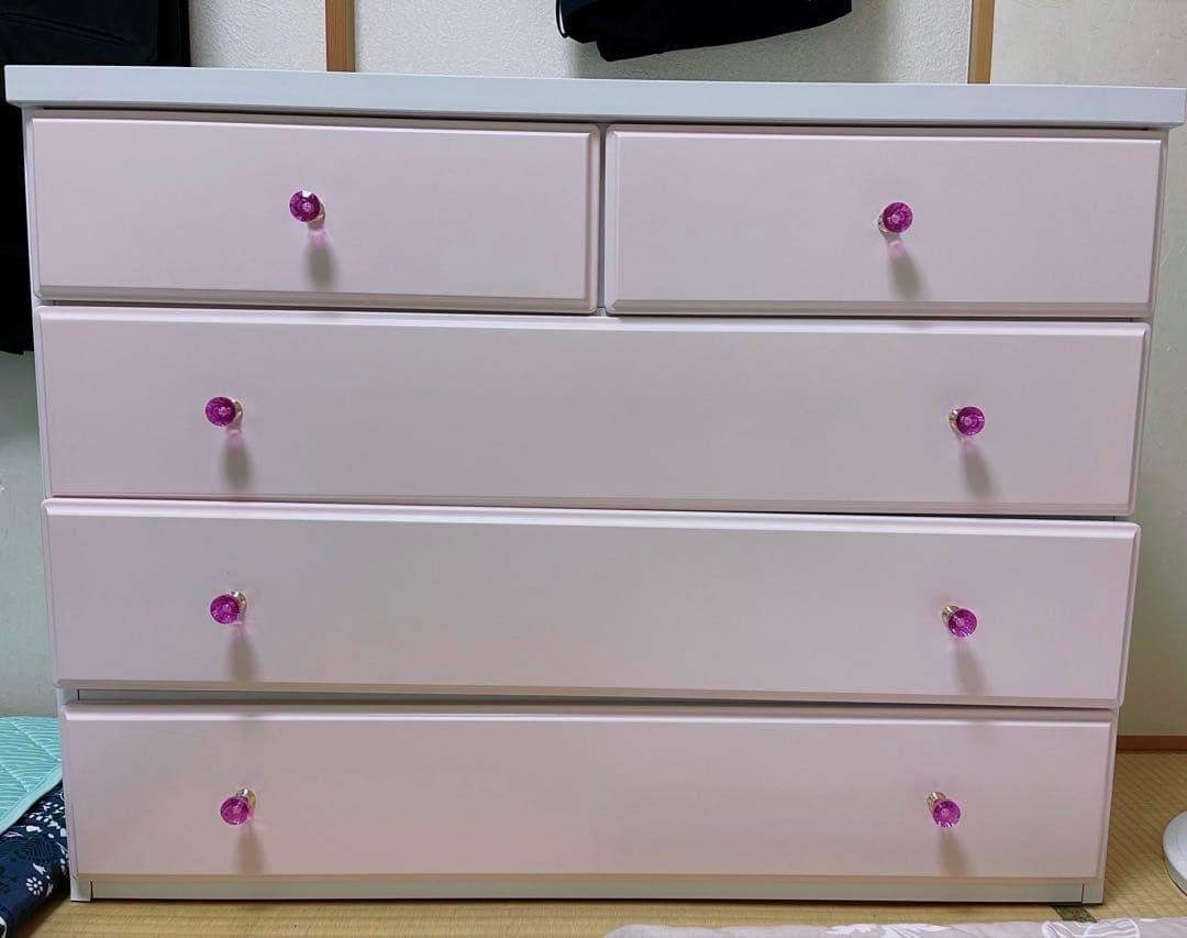 チェスト おしゃれ姫系 ローチェスト　タンス　ピンク　幅100