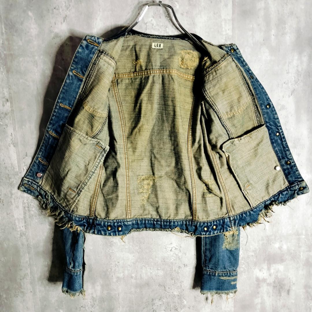 【 00s・y2k】ルグランブルー 破壊加工 デタッチャブル襟 Gジャン 1