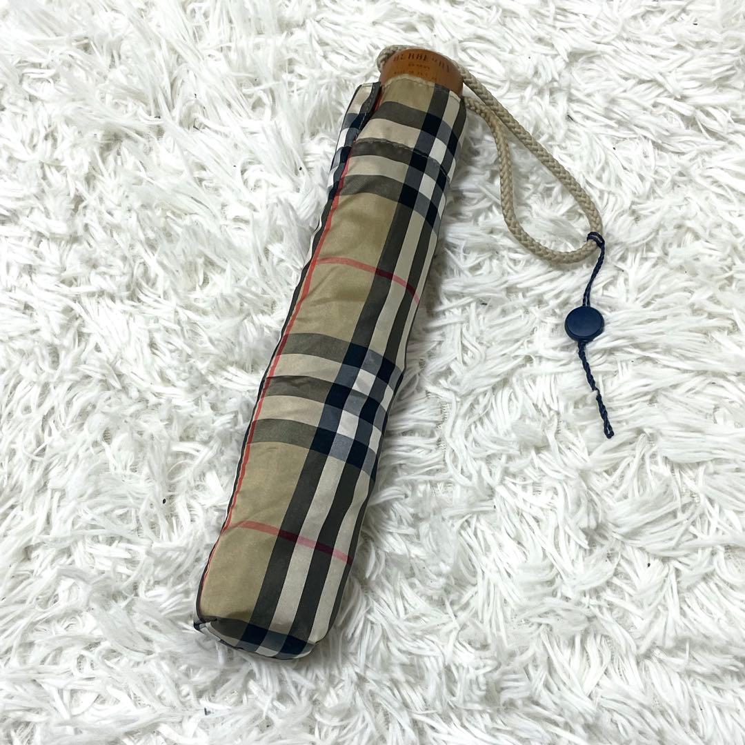美品　BURBERRY チェック柄 イギリス製　折りたたみ傘