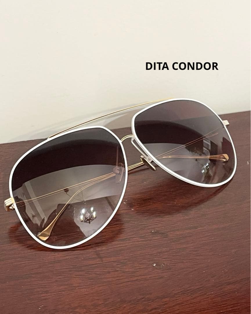 【DITA CONDOR】美品！　サングラス　ホワイト × ゴールド