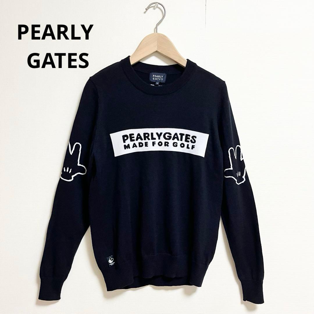 パーリーゲイツ ディズニー ニット 0 黒 ウール100% レディース