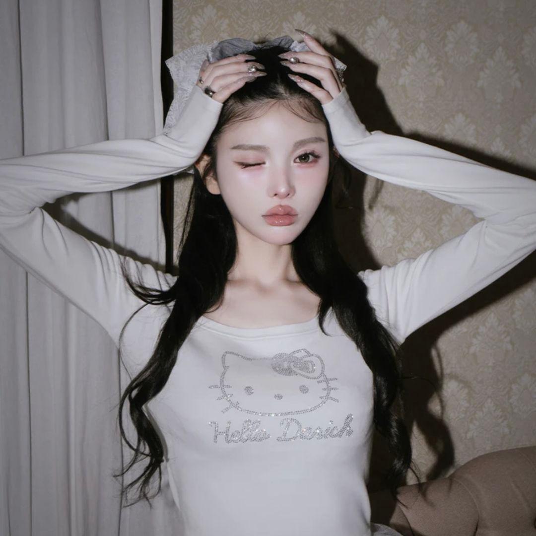 Darich ハローキティ長袖Tシャツ ホワイト FREEサイズ ♡