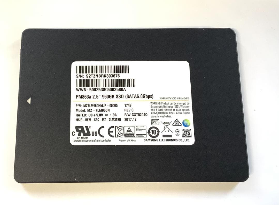③-WA324-SAMSUNG SATA 960GB SSD 2.5 1点
