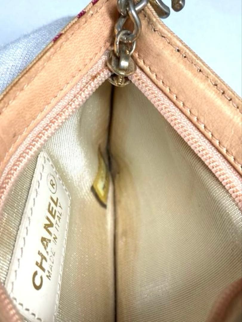 シャネル　キャンバス　キーリング付き　ケース　カードケース　箱付き