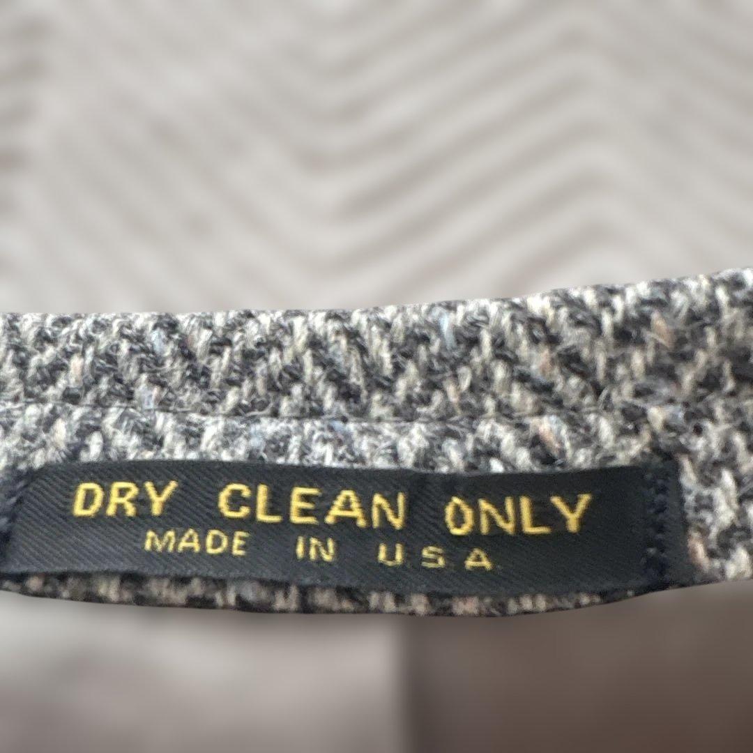 美品【ヘリンボーン 】アメリカ製　ハリスツイード　テーラードL 灰　毛　くるみB