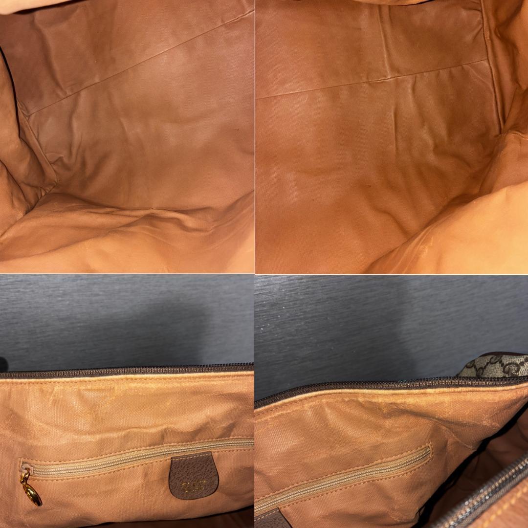 GUCCI OLD GGキャンバス ボストンバッグ ブラウン 70s 80s