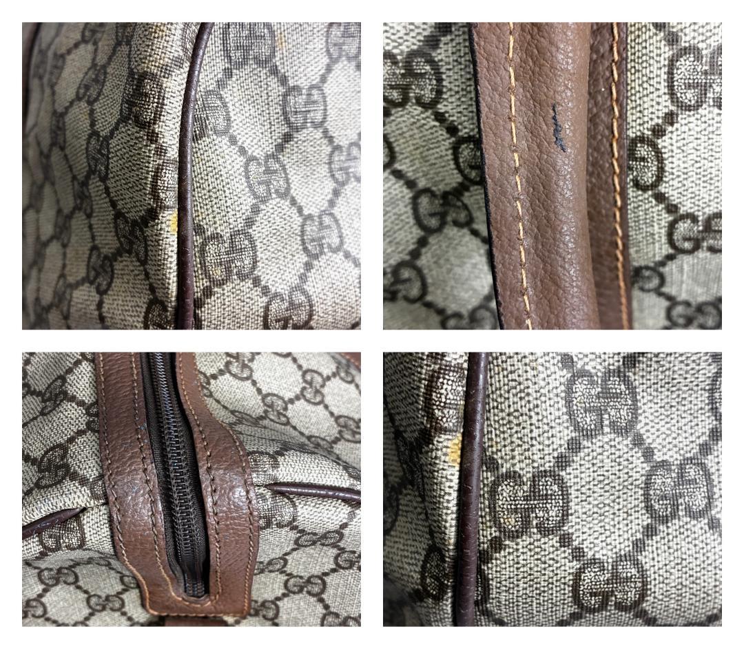 GUCCI OLD GGキャンバス ボストンバッグ ブラウン 70s 80s