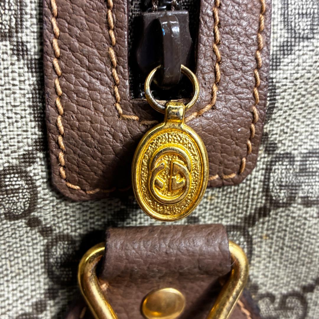 GUCCI OLD GGキャンバス ボストンバッグ ブラウン 70s 80s