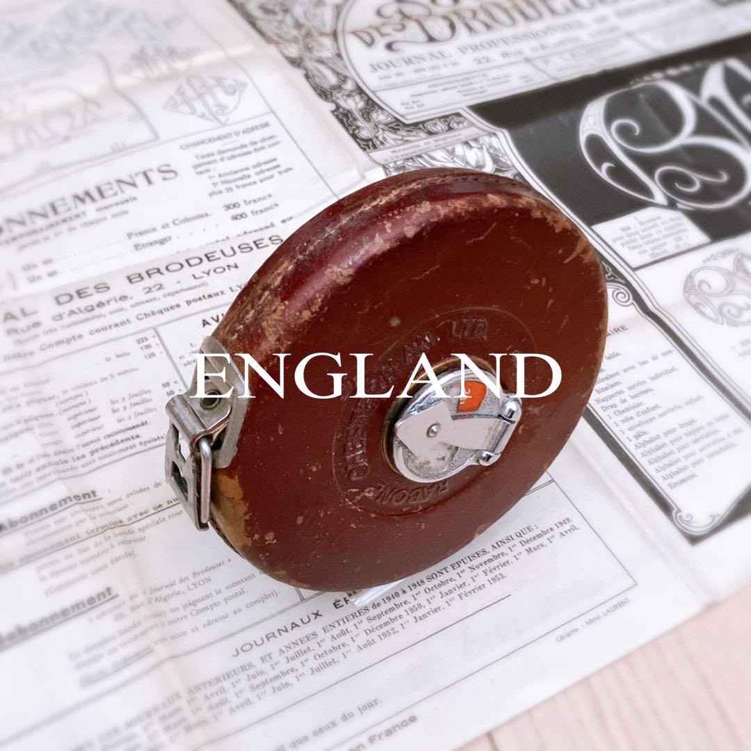 イギリス 古道具 ブロカント 巻尺 アンティーク 手巻きメジャー