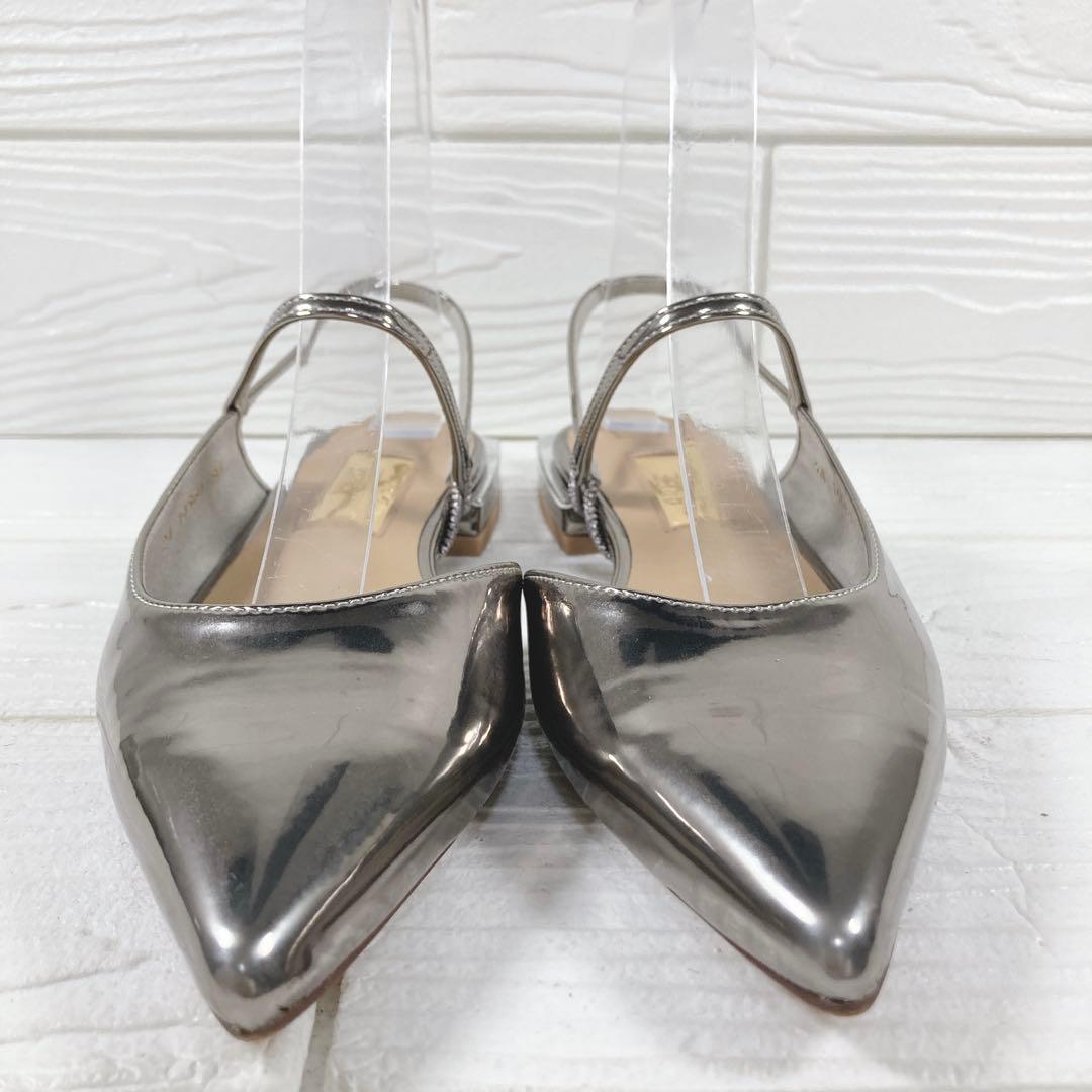 【美品】　GRISEポインテッドストラップスリングバック　22㎝ ミュール