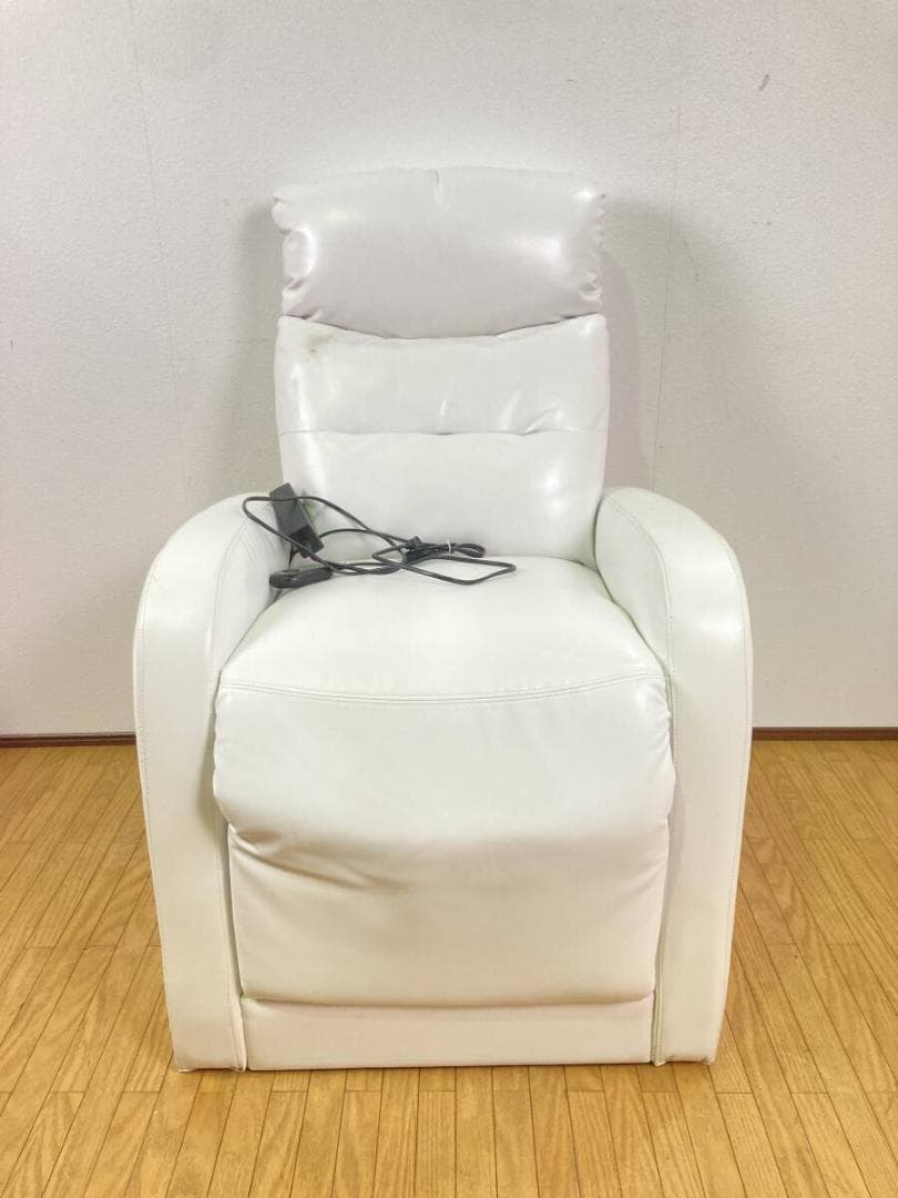 電動リクライニングソファ シングルソファ 白 ホワイト マツエク 店舗什器
