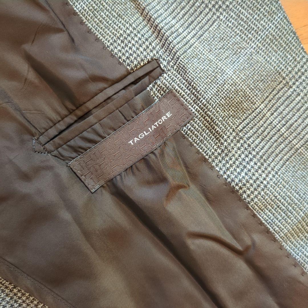 美品 2点セット◆タリアトーレ イタリア製 チェック柄 ビジネスジャケッ＆ジレ