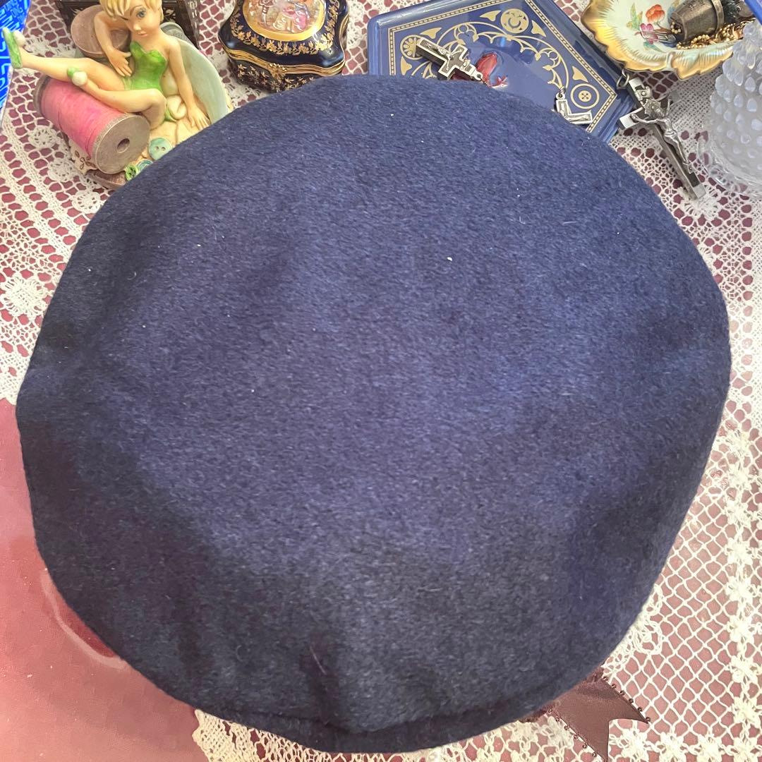 新品　未使用　メアリーマグダレン　ベレー帽　帽子　ネイビー　濃紺　コサージュ