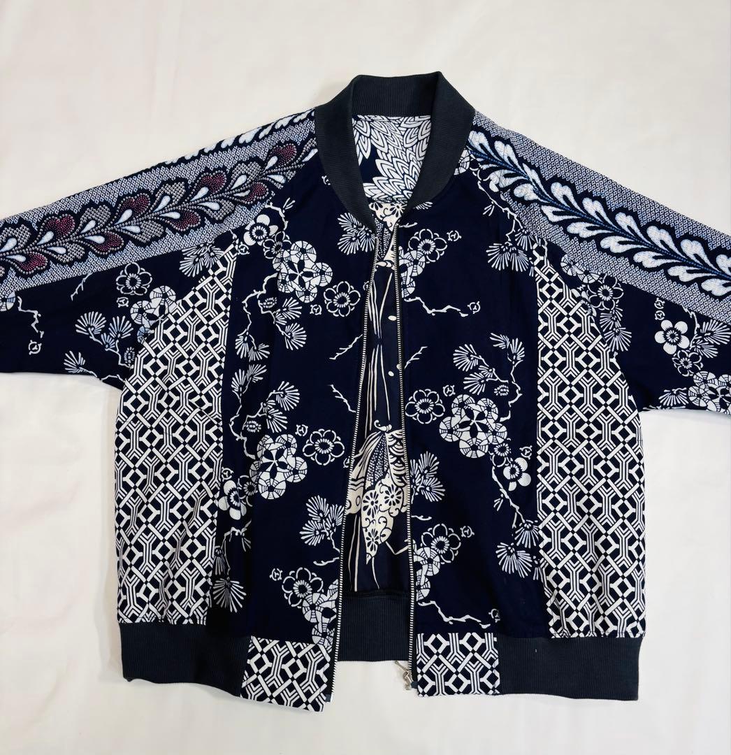 浴衣リメイク　95番パッチワーク仕様スカジャン風