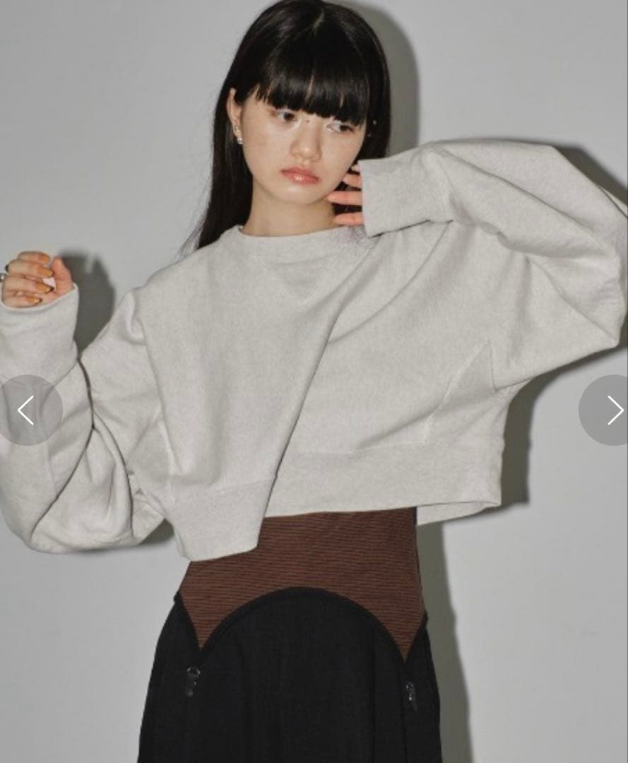 TODAYFUL クロップドスウェットプルオーバー
