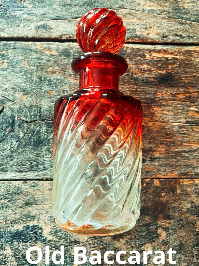 評価1000記念SALE⏬ オールドバカラ❷バンブー　パフュームボトル　レッド