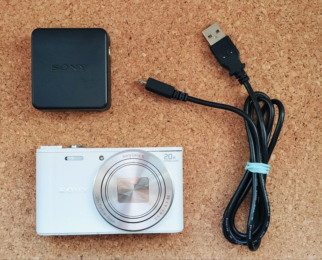 【動作良好】SONY　DSC-WX300　ホワイト　サイバーショット　デジカメ