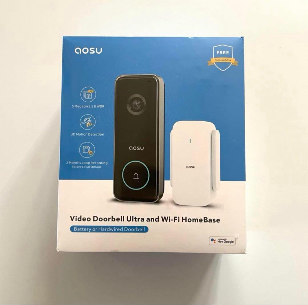 ✨新品未使用✨　AOSU 5MP画質 インターホン ワイヤレス ドアベル 防犯