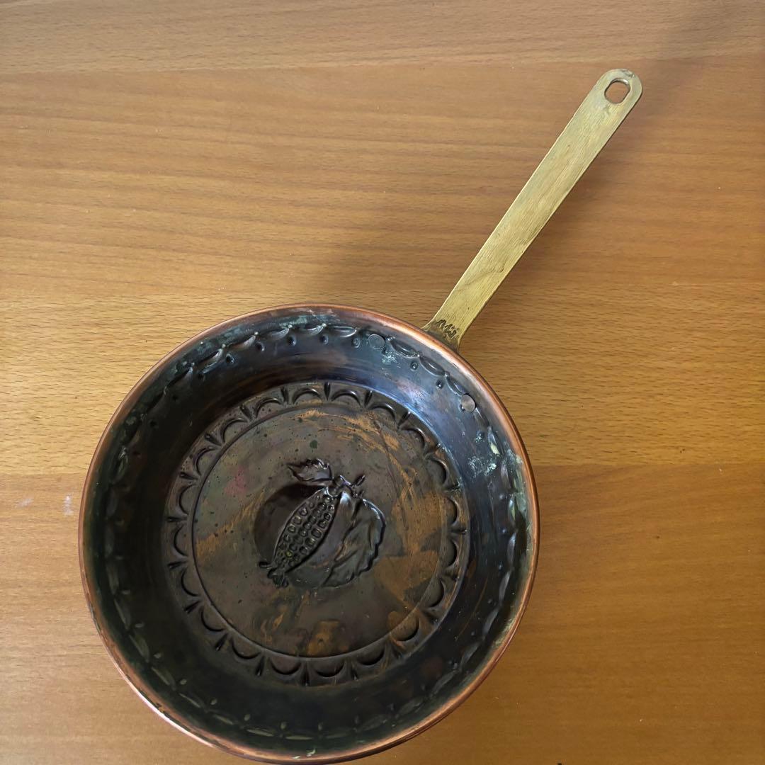 ザクロ 取手付きコッパーモールド 銅製 フランスアンティーク ヴィンテージ