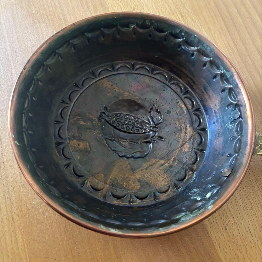 ザクロ 取手付きコッパーモールド 銅製 フランスアンティーク ヴィンテージ