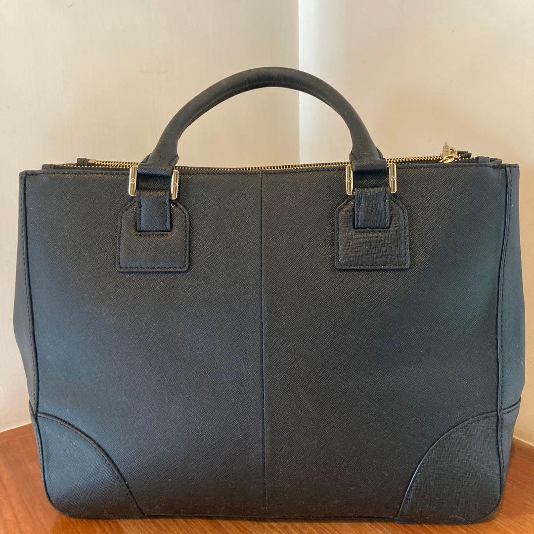 Tory Burch ブラック2wayレザービジネスバッグ A4サイズ