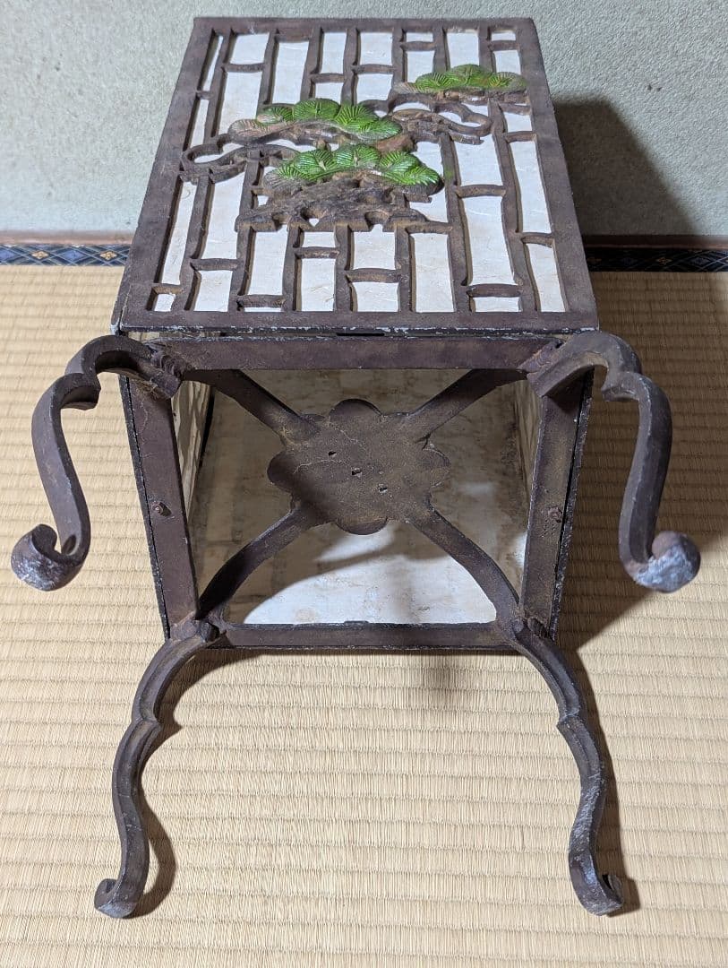 置行灯 フロアランプ 松梅 和風照明 古小物 古道具 アンティーク 骨董