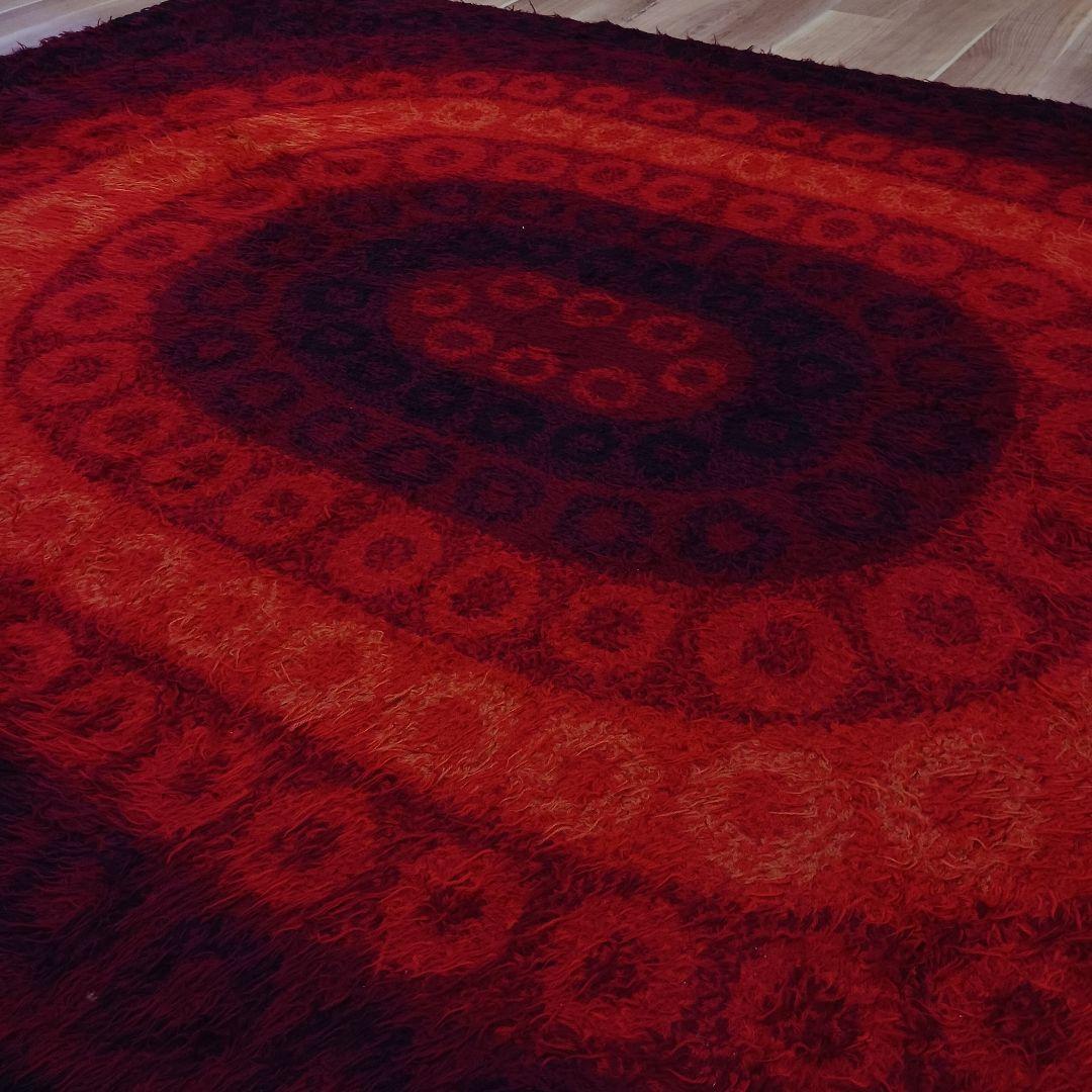 専用Y3189-2 ウール100% シャギーパイル ラグ 大判 276×197㎝