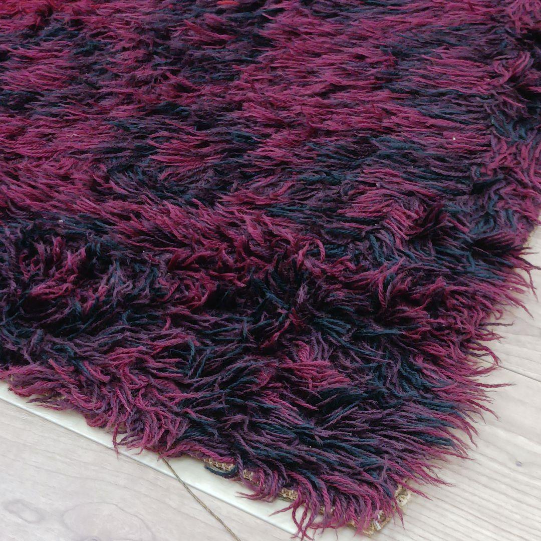 専用Y3189-2 ウール100% シャギーパイル ラグ 大判 276×197㎝